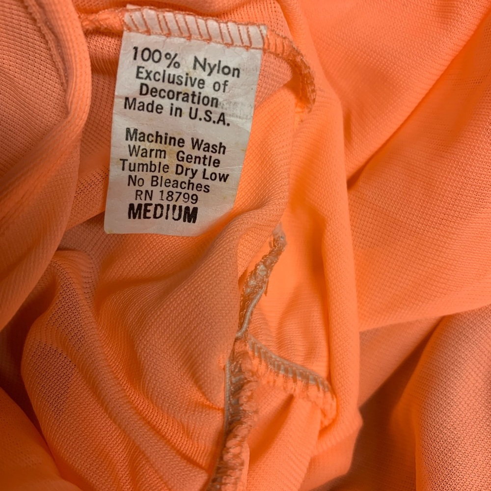 Vintage MCM Madmen Elegant Orange Sleeveless Peignoir Night Gown Size M USA - Picture 2 of 5